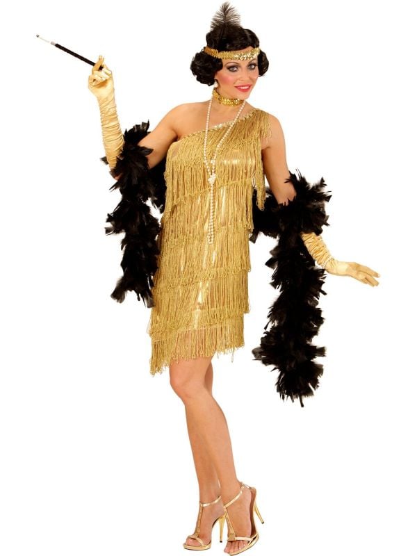 Flapper jurk goud