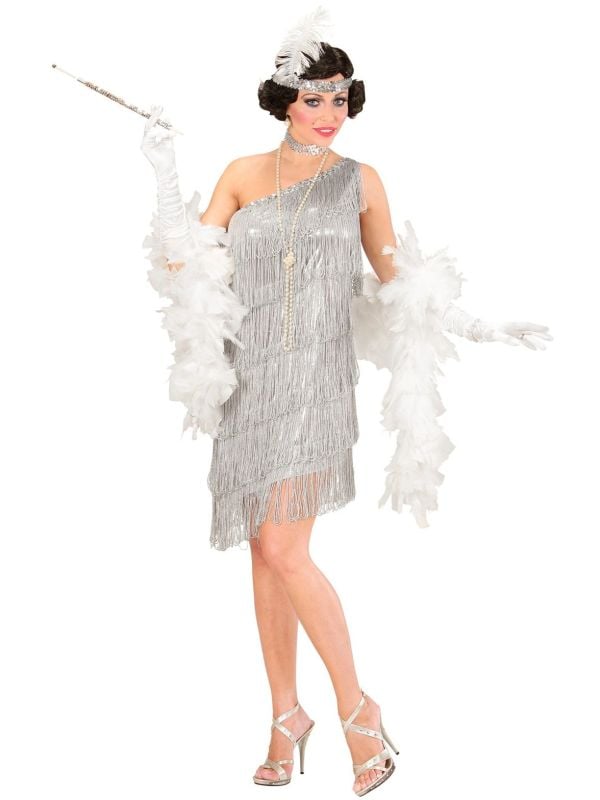 Flapper jurk zilver