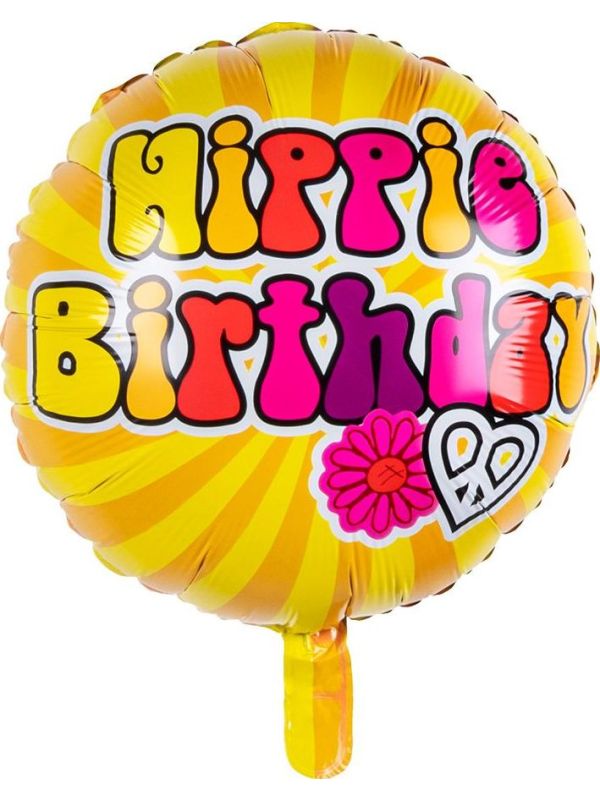 Flower power hippie birthday folieballon
