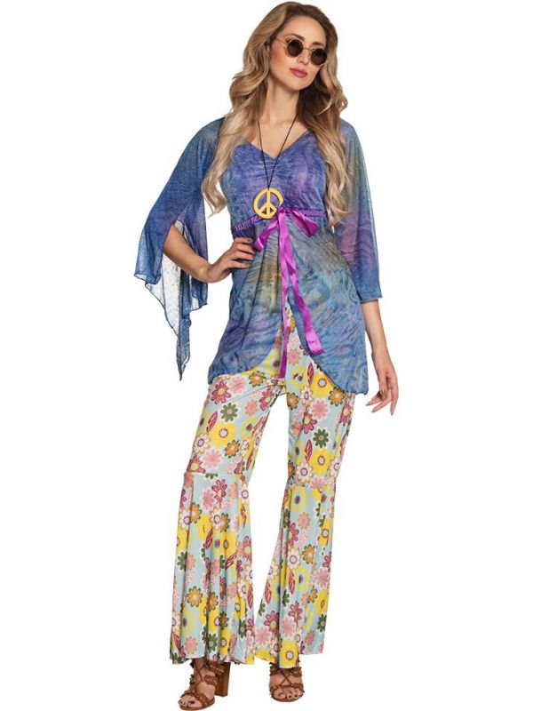 Flower power outfit vrouwen