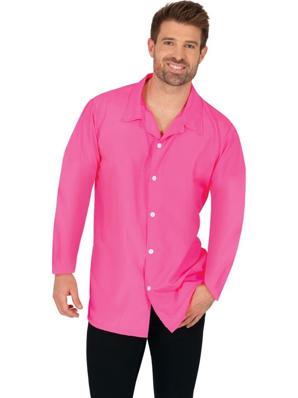 Fluorescerend Roze Retro 80's T-shirt Volwassenen main product photo