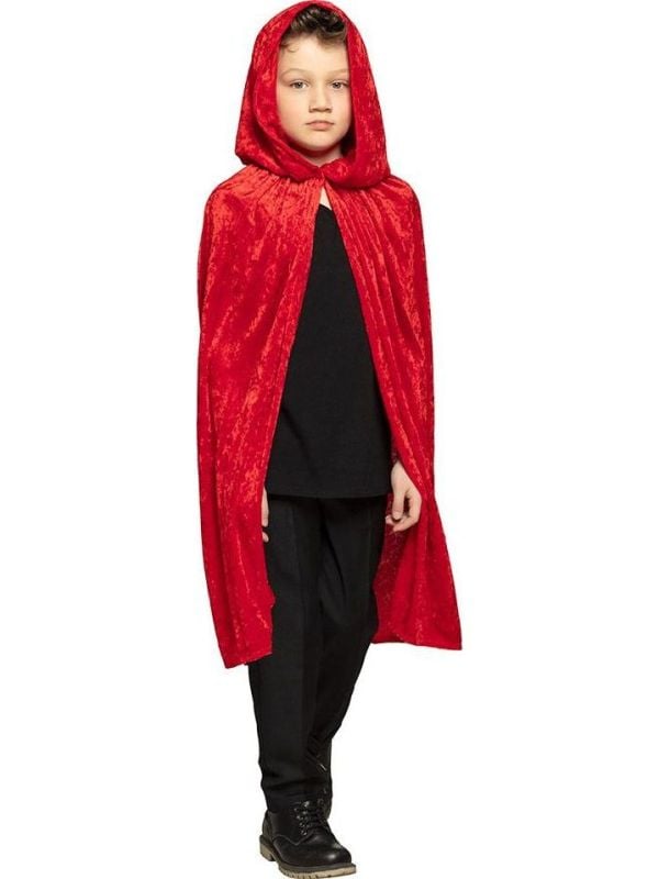 Fluwelen cape kind rood