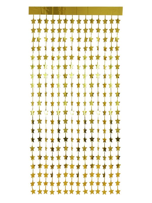 Folie met sterren deurgordijn 200cm goud