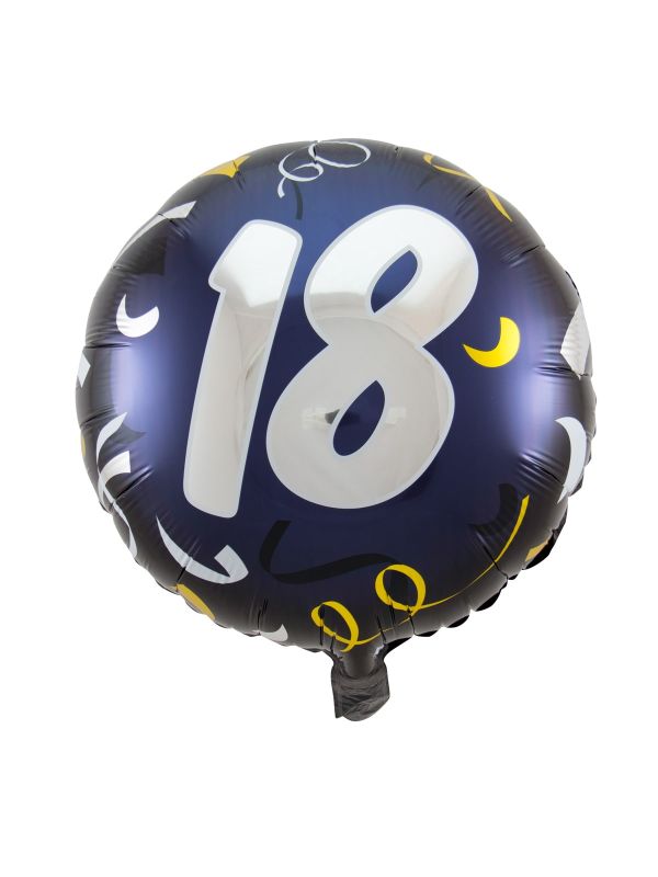 Folieballon 18 jaar stijlvol blauw