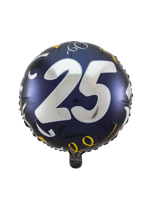 Folieballon 25 jaar stijlvol blauw main product photo