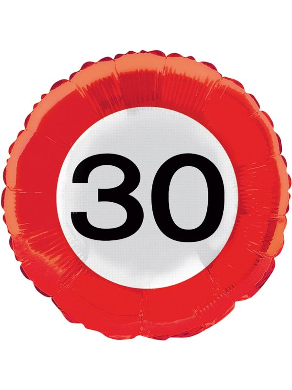 Folieballon 30 jaar verkeersbord