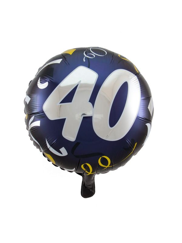 Folieballon 40 jaar stijlvol blauw