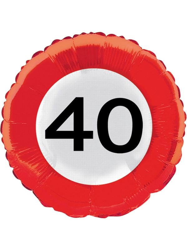 Folieballon 40 jaar verkeersbord