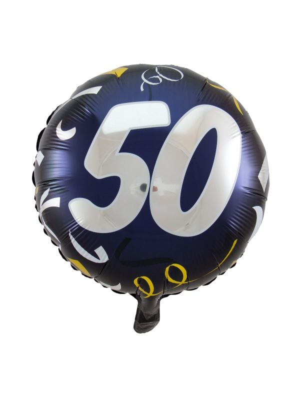 Folieballon 50 jaar stijlvol blauw