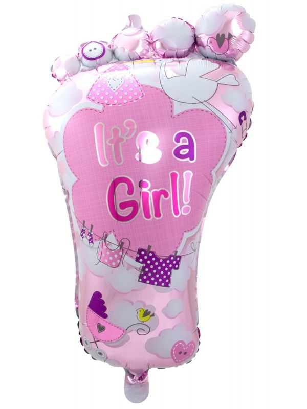 Folieballon babyvoetje meisjes