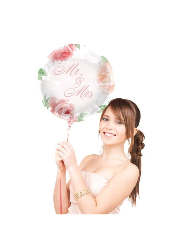 Folieballon bruiloft met rozen