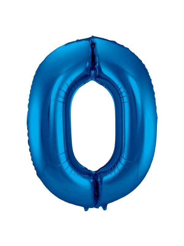 Folieballon cijfer 0 blauw 86cm