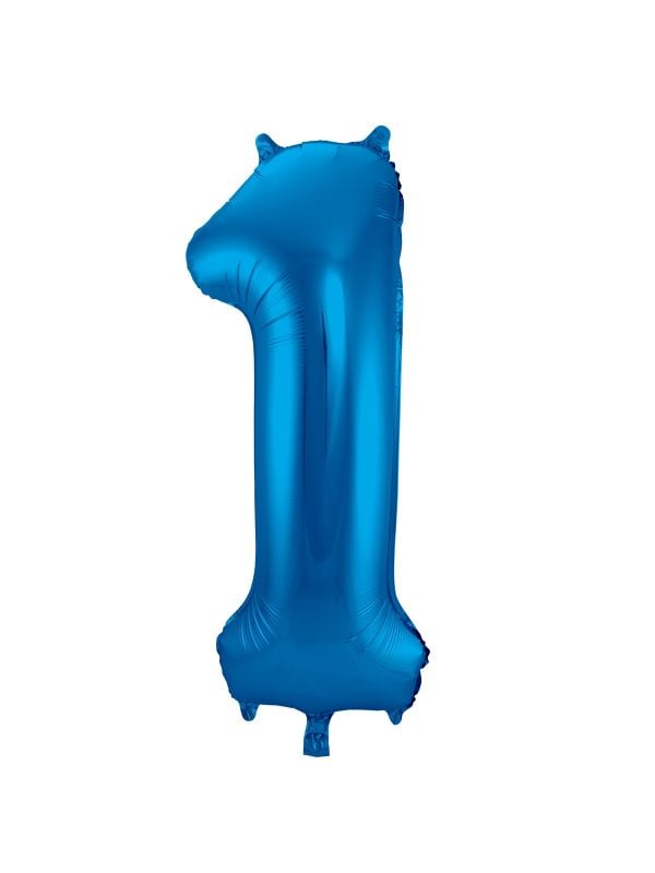 Folieballon cijfer 1 blauw 86cm