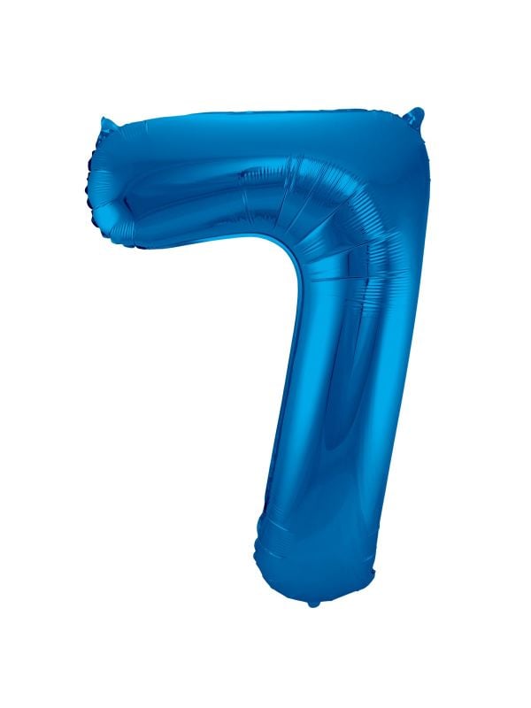 Folieballon cijfer 7 blauw 86cm