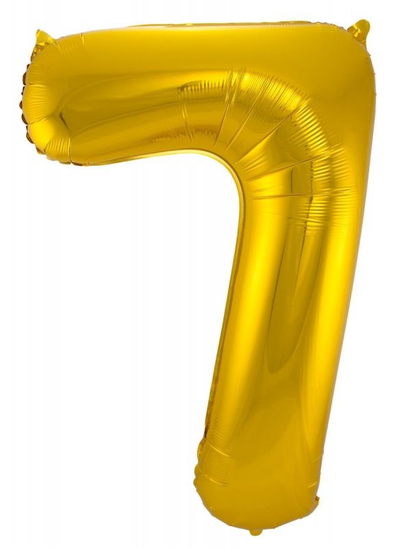 Folieballon cijfer 7 goud 86cm