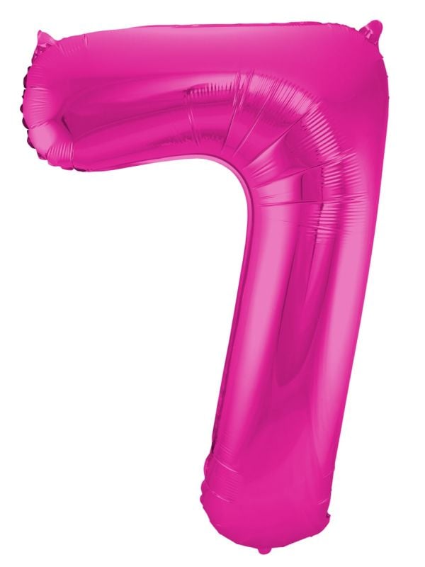 Folieballon cijfer 7 roze 86cm