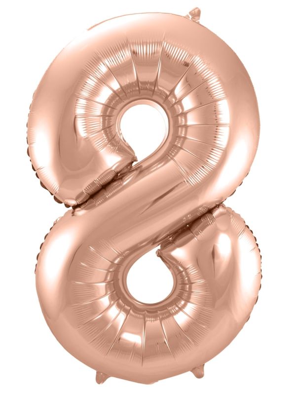 Folieballon cijfer 8 rose goud 86cm main product photo
