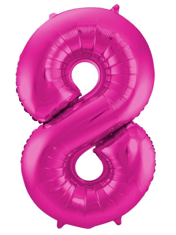 Folieballon cijfer 8 roze 86cm