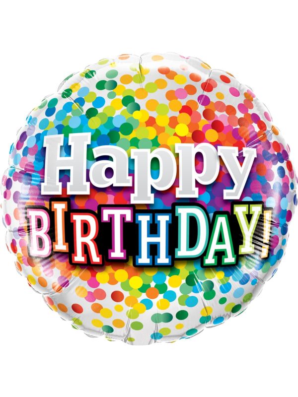 Folieballon confetti happy birthday main product photo