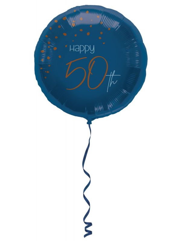 Folieballon elegant 50 jaar blue
