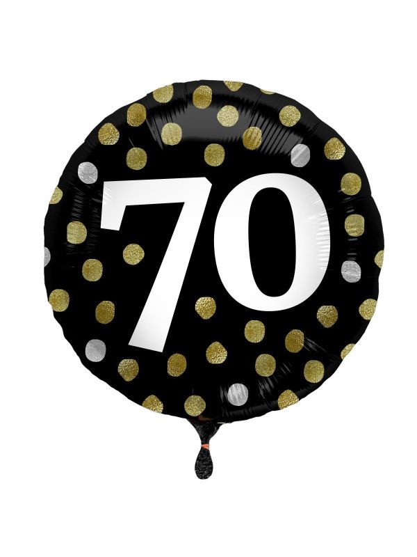 Folieballon glossy 70 happy birthday zwart