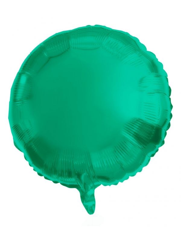 Folieballon groen metallic rond