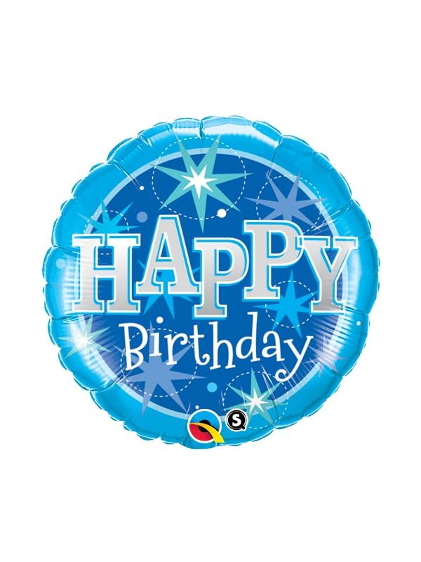 Folieballon happy birthday blauw main product photo