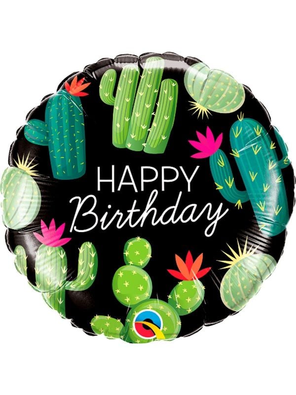 Folieballon happy birthday cactussen