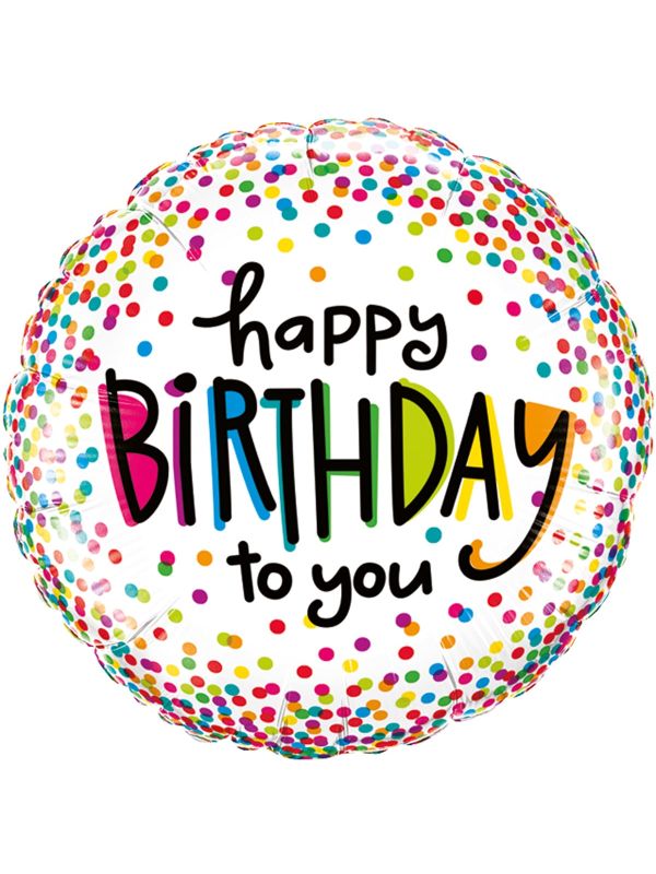 Folieballon happy birthday confetti main product photo