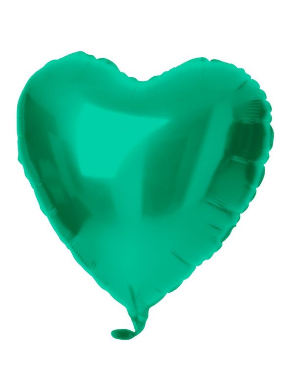 Folieballon hartvorm groen metallic