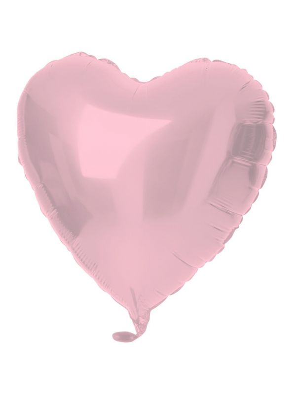 Folieballon hartvorm pastel roze