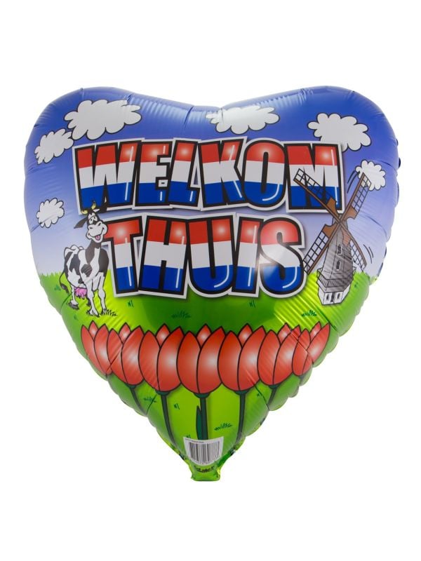 Folieballon hartvorm welkom thuis 46cm