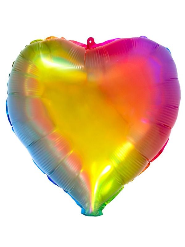 Folieballon hartvorm yummy gummy rainbow