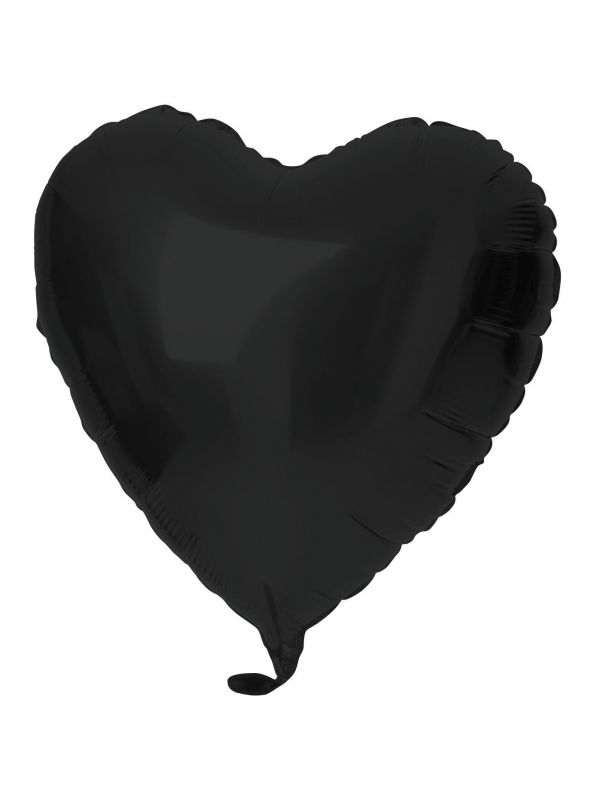 Folieballon hartvorm zwart