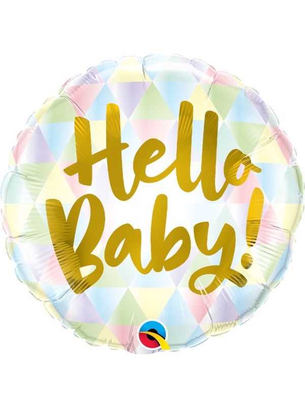 Folieballon hello baby driehoeken main product photo
