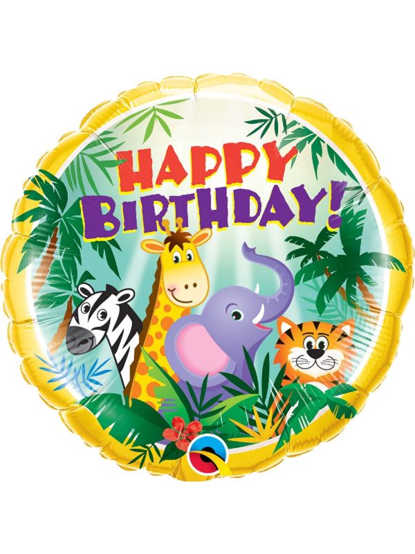 Folieballon jungle happy birthday