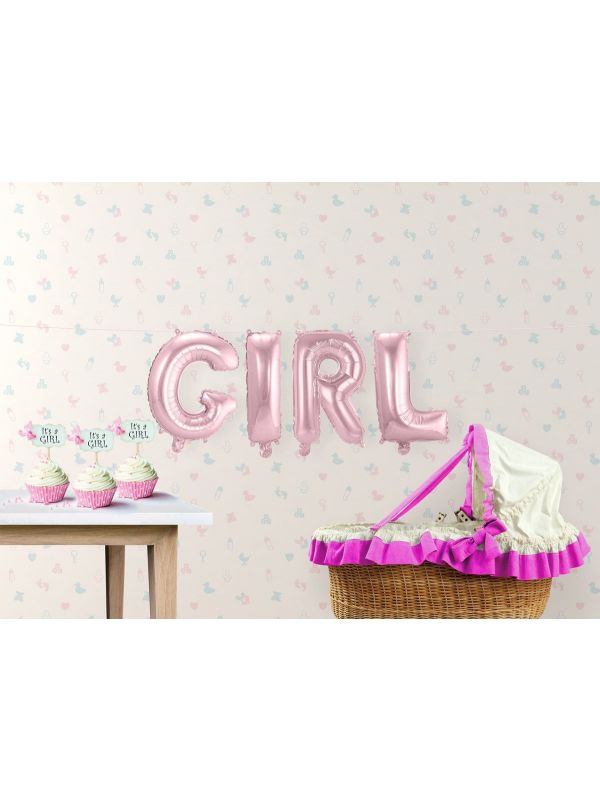 Folieballon letters girl roze