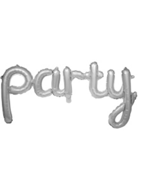 Folieballon letters party zilver 81cm main product photo