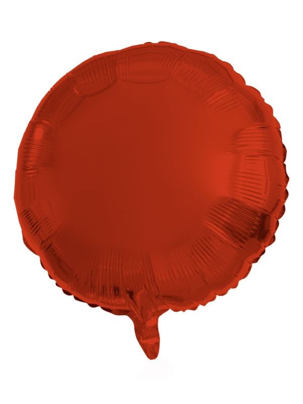 Folieballon metallic rood rond