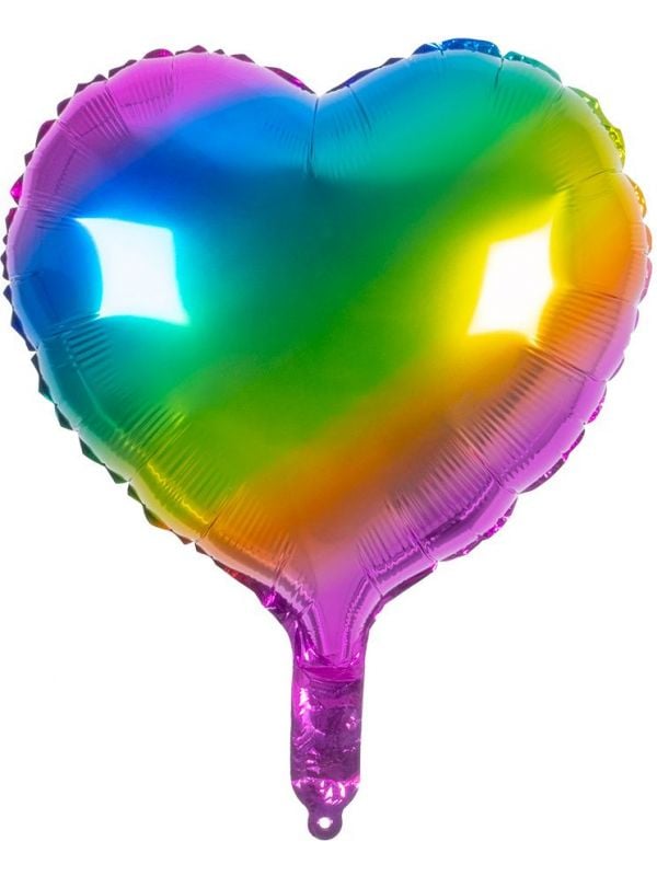 Folieballon regenboog hart