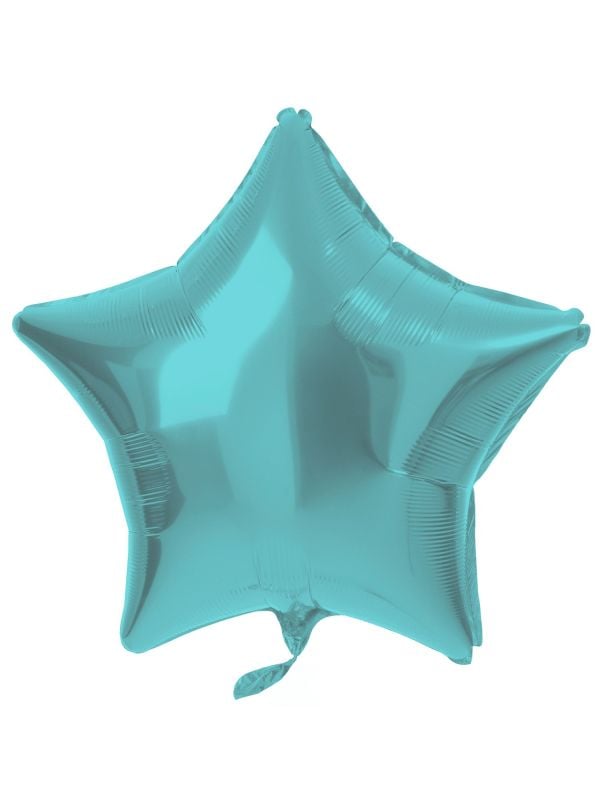 Folieballon stervorm aqua blauw