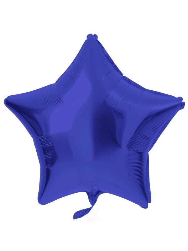 Folieballon stervorm metallic blauw