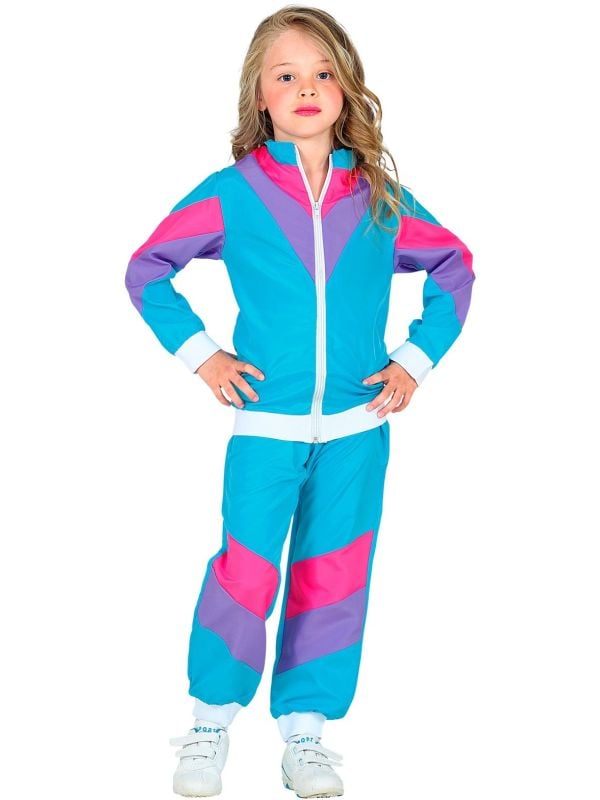 Fout 80s blauw trainingspak kind