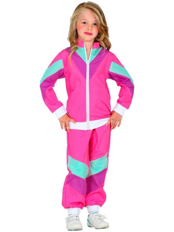 Fout 80s roze trainingspak kind