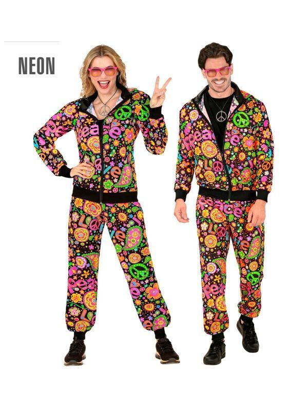 Fout trainingspak neon peace hippie