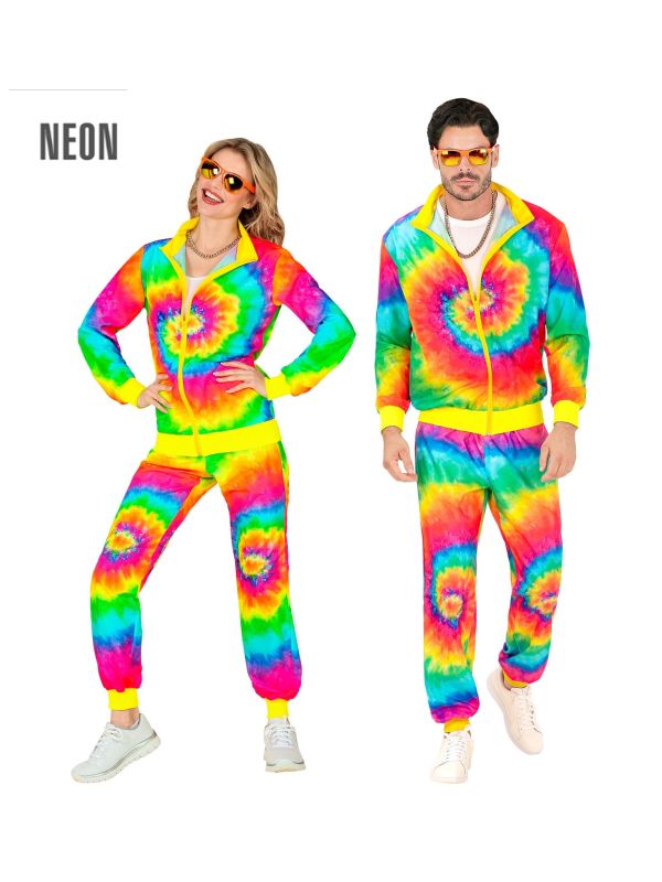 Fout trainingspak neon tie dye