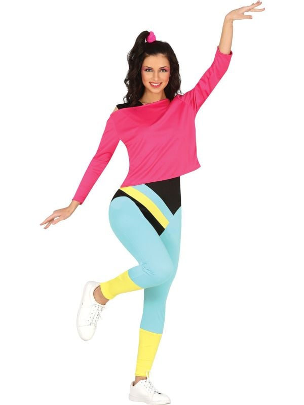 Foute fitness outfit roze dames