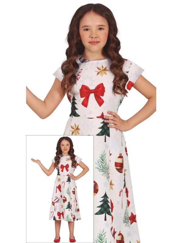 Foute kerstmis jurkje kind wit main product photo