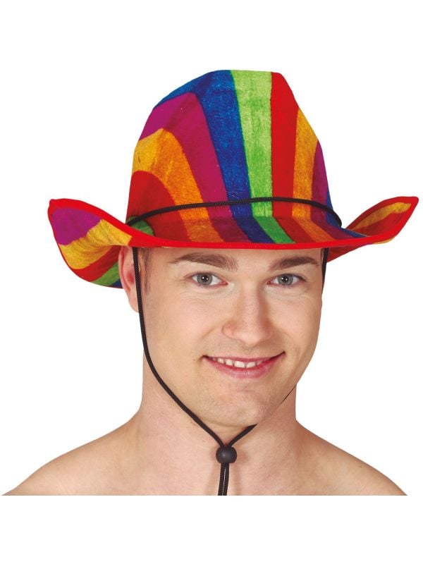 Foute regenboog cowboy hoed