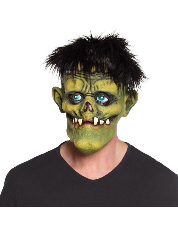 Frankenstein masker groen met haar